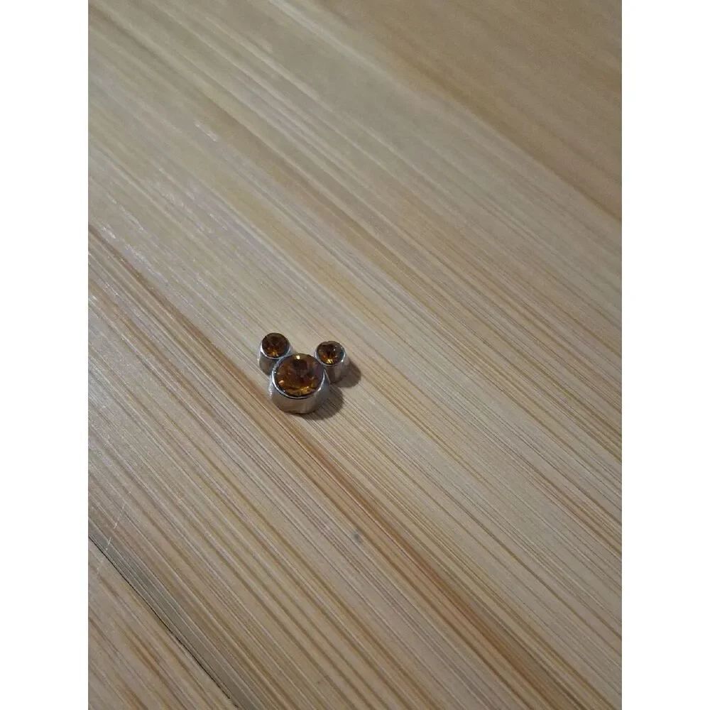 Mickey-style Floating locket charm - November birthstone topaz